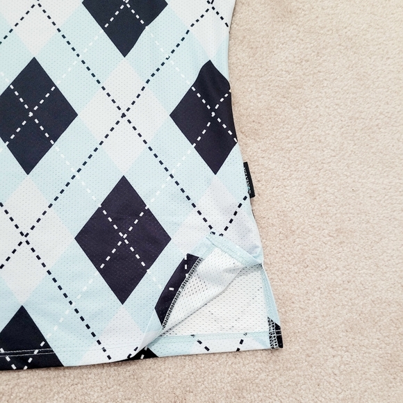 Soneven Women Sleeveless Golf Polo Shirt Argyle Blue Size Small Moisture Wicking - Picture 5 of 10